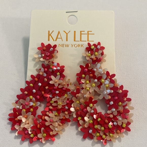 Kay Lee New York Statement Floral Earrings NWT - Picture 1 of 5